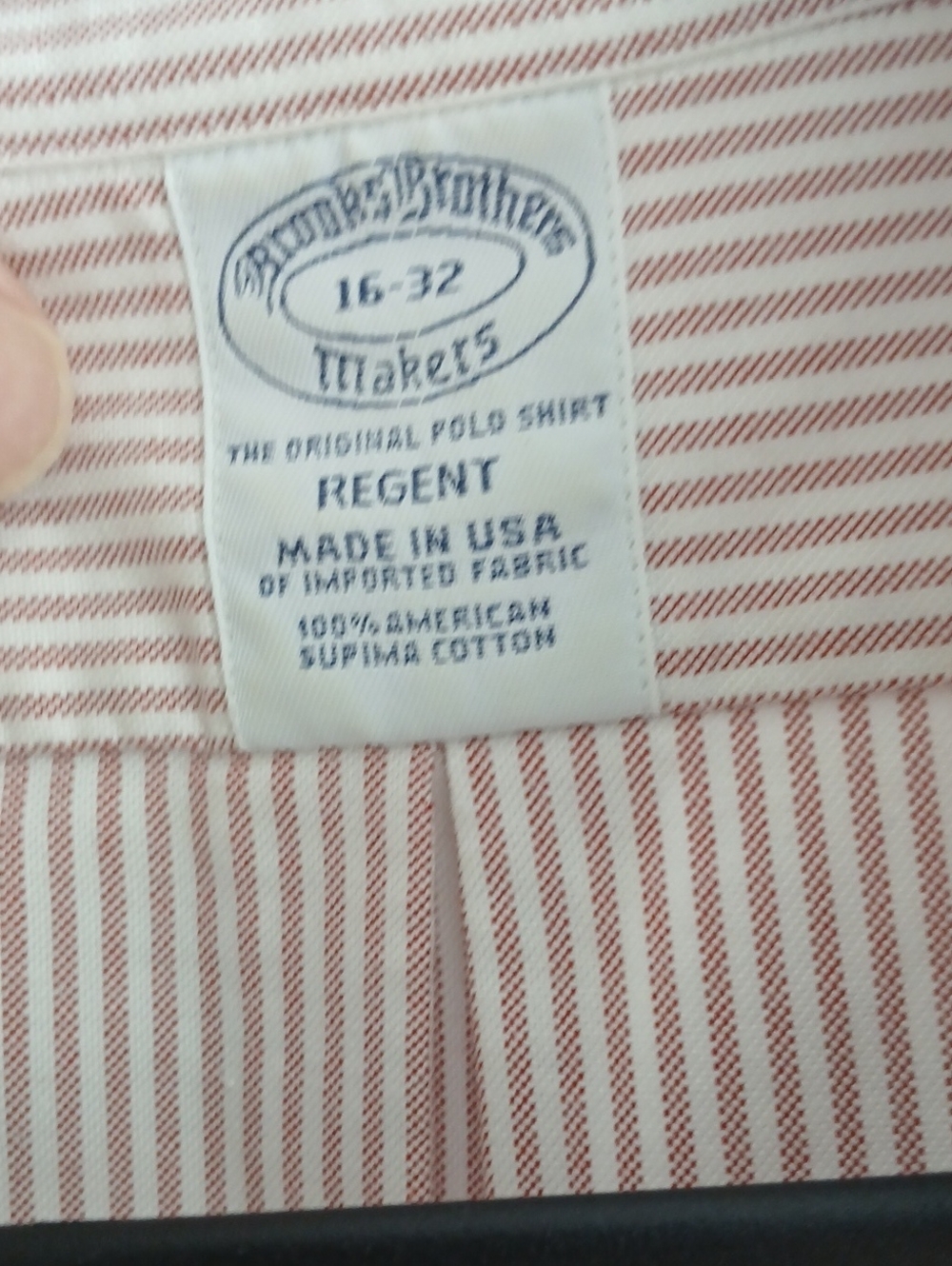 Brooks Brothers mens heavy cotton Red and White Narrow Stripe Dress Shirt - Picture 2 of 9